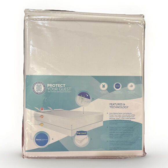 Zippered Mattress Protector Waterproof Encasement Queen Size Bed Cover Washable - Picture 2 of 3